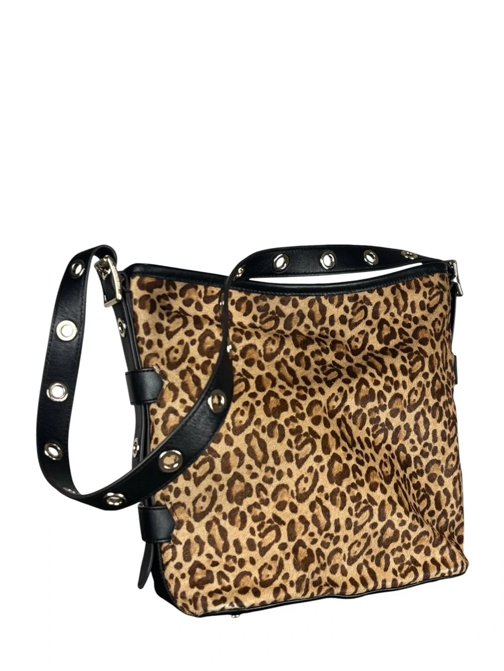 Aimee Kestenberg Buckle Up Leopard Calf Hair Leather Hobo Shoulder Bag